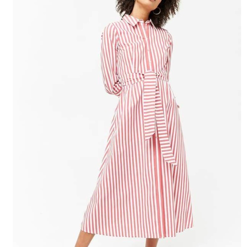 Forever 21 striped maxi shirt dress